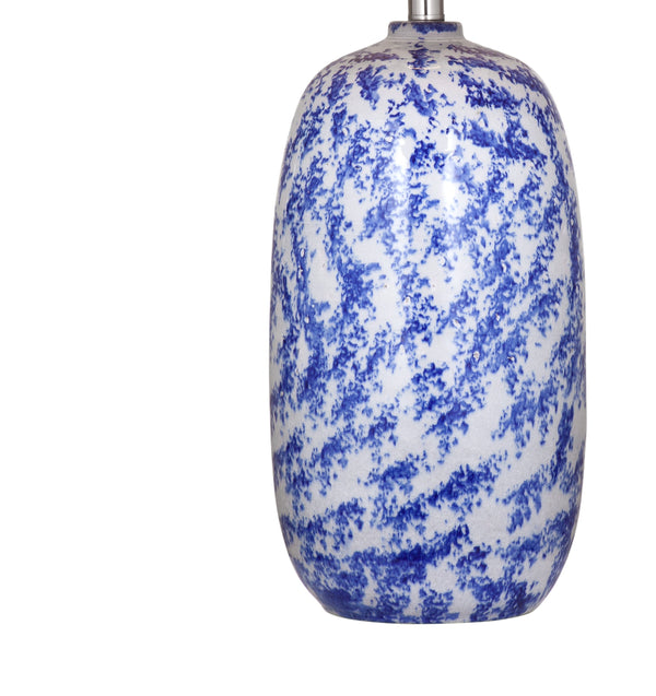 Basset Mirror Mila Table Lamp - Coastal-inspired Vase Design With Blue And White Pattern For Timeless Charm Blue Ceramic L4548t