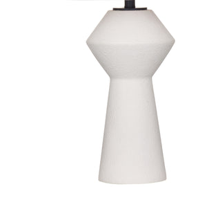 Basset Mirror Ella Modern Table Lamp - Contemporary Hourglass Design With Matte White Finish & Classic Shade White Polyresin L4549t