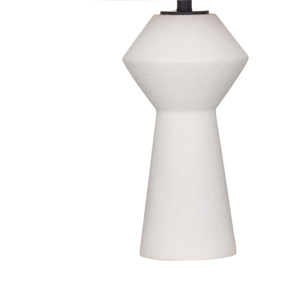 Basset Mirror Ella Modern Table Lamp - Contemporary Hourglass Design With Matte White Finish & Classic Shade White Polyresin L4549t