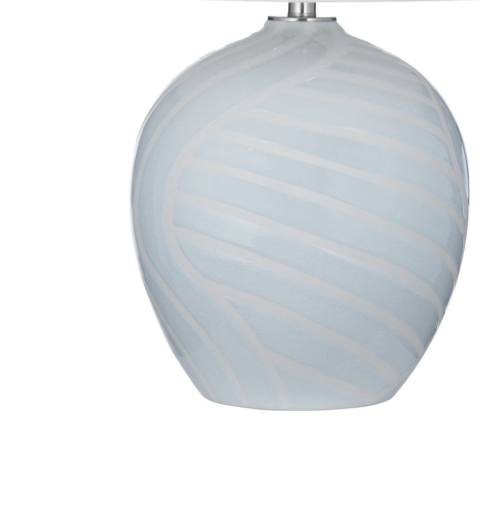 Basset Mirror Lyance Table Lamp - Elegant Ceramic Design With Swirling Blue Patterns For Serene Ambiance Decor Blue Ceramic L4552t