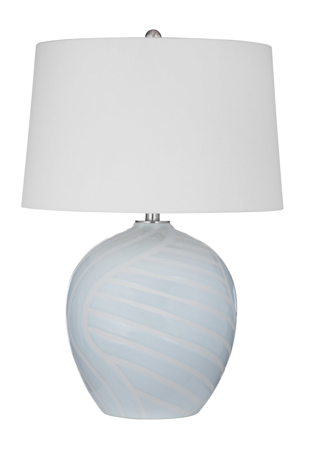 Basset Mirror Lyance Table Lamp - Elegant Ceramic Design With Swirling Blue Patterns For Serene Ambiance Decor Blue Ceramic L4552t