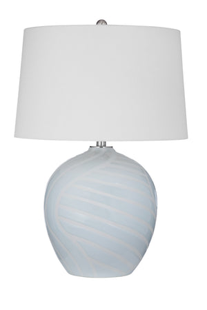 Basset Mirror Lyance Table Lamp - Elegant Ceramic Design With Swirling Blue Patterns For Serene Ambiance Decor Blue Ceramic L4552t