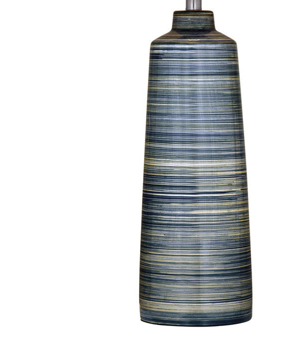 Basset Mirror Creedence Table Lamp - Vibrant Blue Ceramic Design With Ocean-inspired Texture & Crisp White Shade Blue Ceramic L4555t