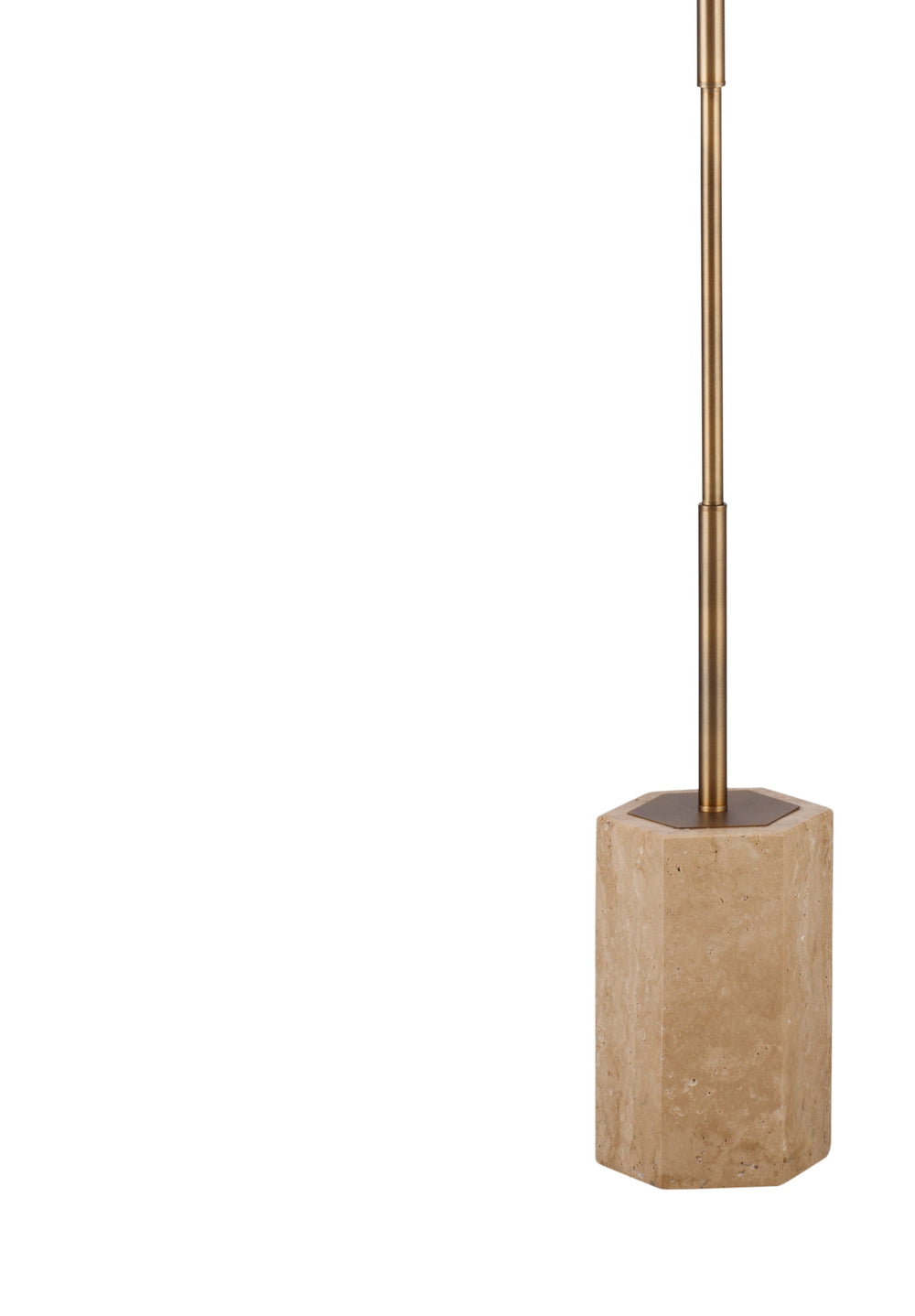 Basset Mirror Ronzell Floor Lamp - Stylish Bohemian Design With Travertine Base, Brass Accents & Tapered Shade Brass Metal,Travertine L4556f
