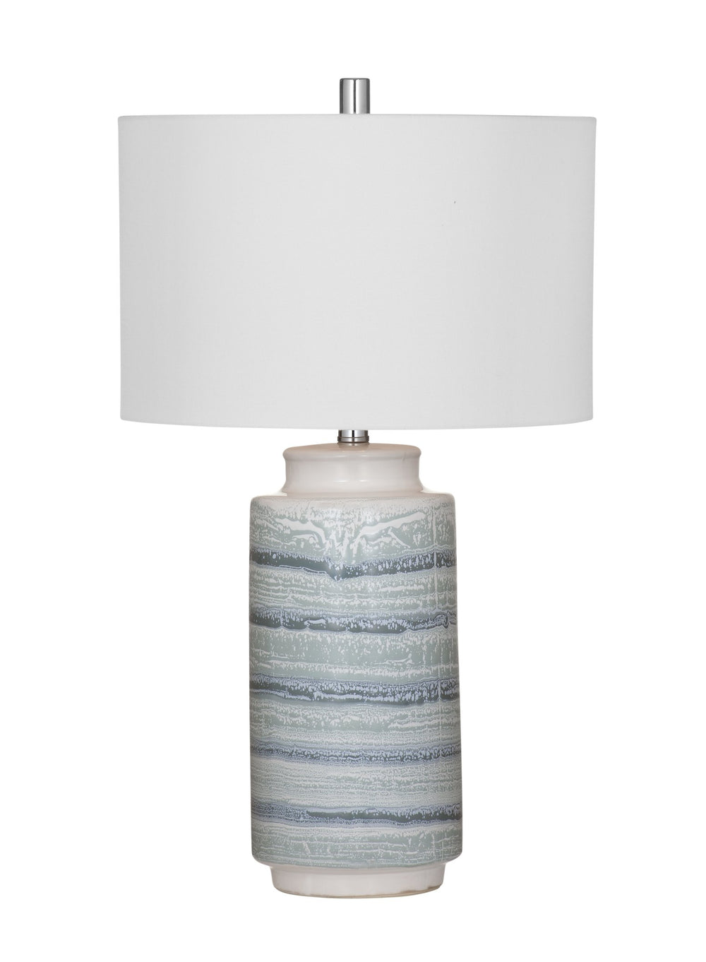 Basset Mirror Brizi Table Lamp - Coastal-inspired Charm With Cream & Blue Ceramic, Modern Design For Any Space Blue Ceramic L4562t