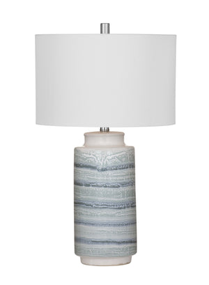 Basset Mirror Brizi Table Lamp - Coastal-inspired Charm With Cream & Blue Ceramic, Modern Design For Any Space Blue Ceramic L4562t