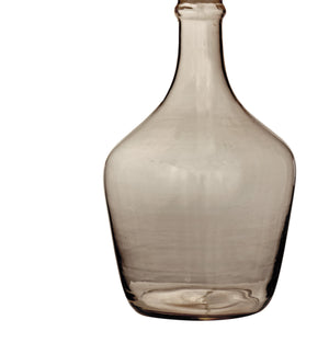 Basset Mirror Leeza Table Lamp - Modern Smoked Glass Base With Boho Charm, Elegant Drum Shade For Any Room Gray Art Glass L4565t