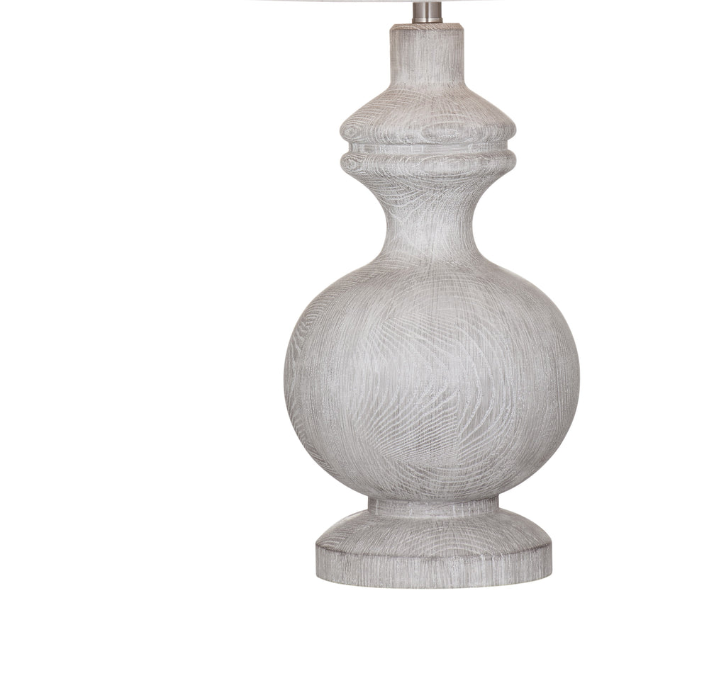 Basset Mirror Krishina Table Lamp - Rustic Baluster Design With Textured Shade For Vintage-style Home Décor White Resin L4566t