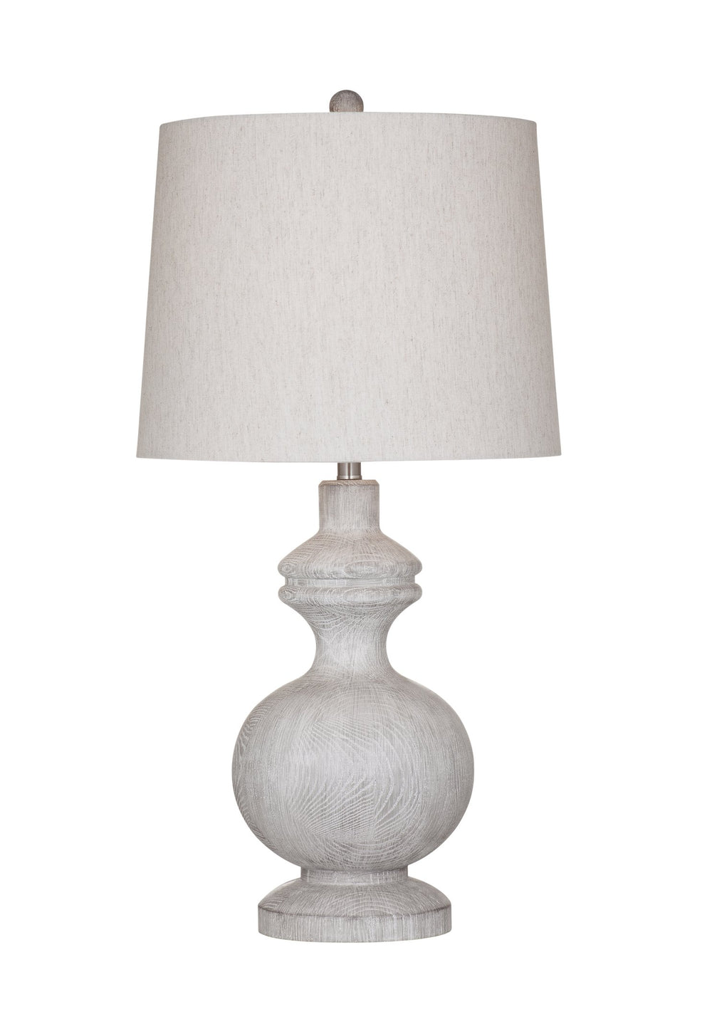 Basset Mirror Krishina Table Lamp - Rustic Baluster Design With Textured Shade For Vintage-style Home Décor White Resin L4566t