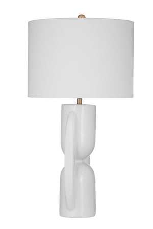 Basset Mirror Tolland Table Lamp - Modern Geometric Design In Glossy White Finish For Stylish Home Or Office Decor White Ceramic L4569t