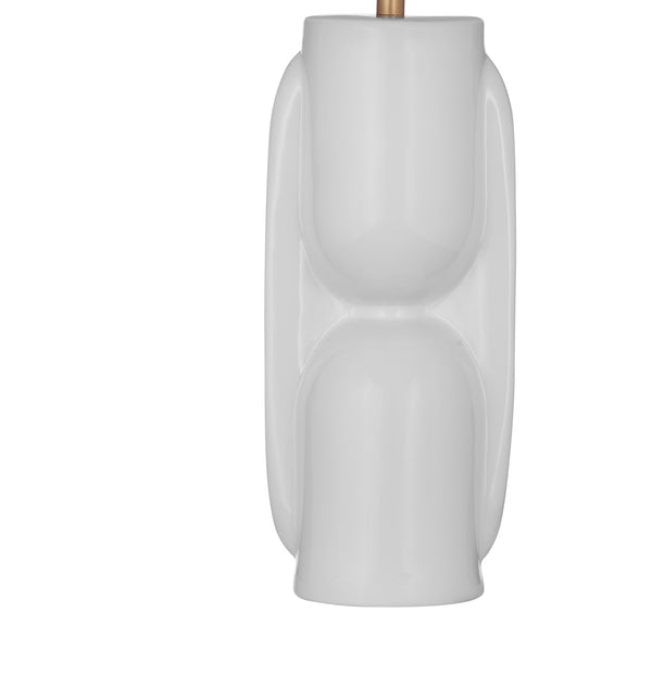 Basset Mirror Tolland Table Lamp - Modern Geometric Design In Glossy White Finish For Stylish Home Or Office Decor White Ceramic L4569t