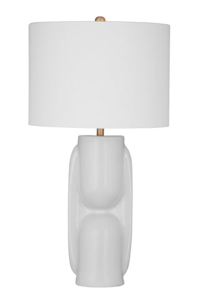 Basset Mirror Tolland Table Lamp - Modern Geometric Design In Glossy White Finish For Stylish Home Or Office Decor White Ceramic L4569t