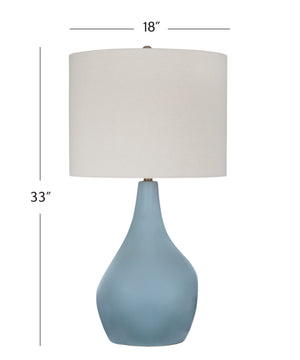 Basset Mirror Rawlins Table Lamp - Elegant Ceramic Design In Serene Blue With Soft Off-white Shade For Tranquil Ambiance Blue Ceramic L4571t