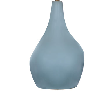 Basset Mirror Rawlins Table Lamp - Elegant Ceramic Design In Serene Blue With Soft Off-white Shade For Tranquil Ambiance Blue Ceramic L4571t