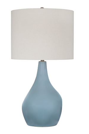 Basset Mirror Rawlins Table Lamp - Elegant Ceramic Design In Serene Blue With Soft Off-white Shade For Tranquil Ambiance Blue Ceramic L4571t