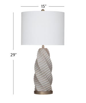 Basset Mirror Vanessa Table Lamp - Elegant Spiral Design With Textured Surface And Brass-finished Base For Luxury Illumination Gray Polyresin L4583t