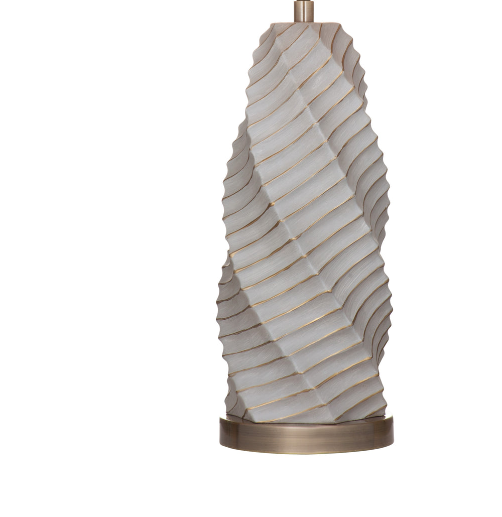 Basset Mirror Vanessa Table Lamp - Elegant Spiral Design With Textured Surface And Brass-finished Base For Luxury Illumination Gray Polyresin L4583t