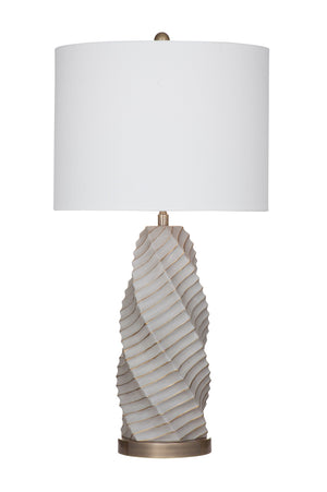Basset Mirror Vanessa Table Lamp - Elegant Spiral Design With Textured Surface And Brass-finished Base For Luxury Illumination Gray Polyresin L4583t