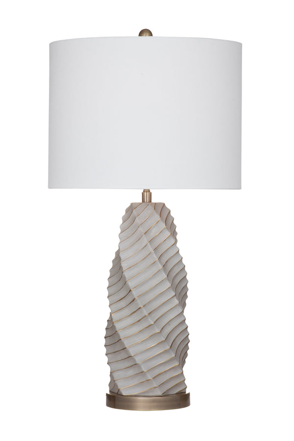Basset Mirror Vanessa Table Lamp - Elegant Spiral Design With Textured Surface And Brass-finished Base For Luxury Illumination Gray Polyresin L4583t