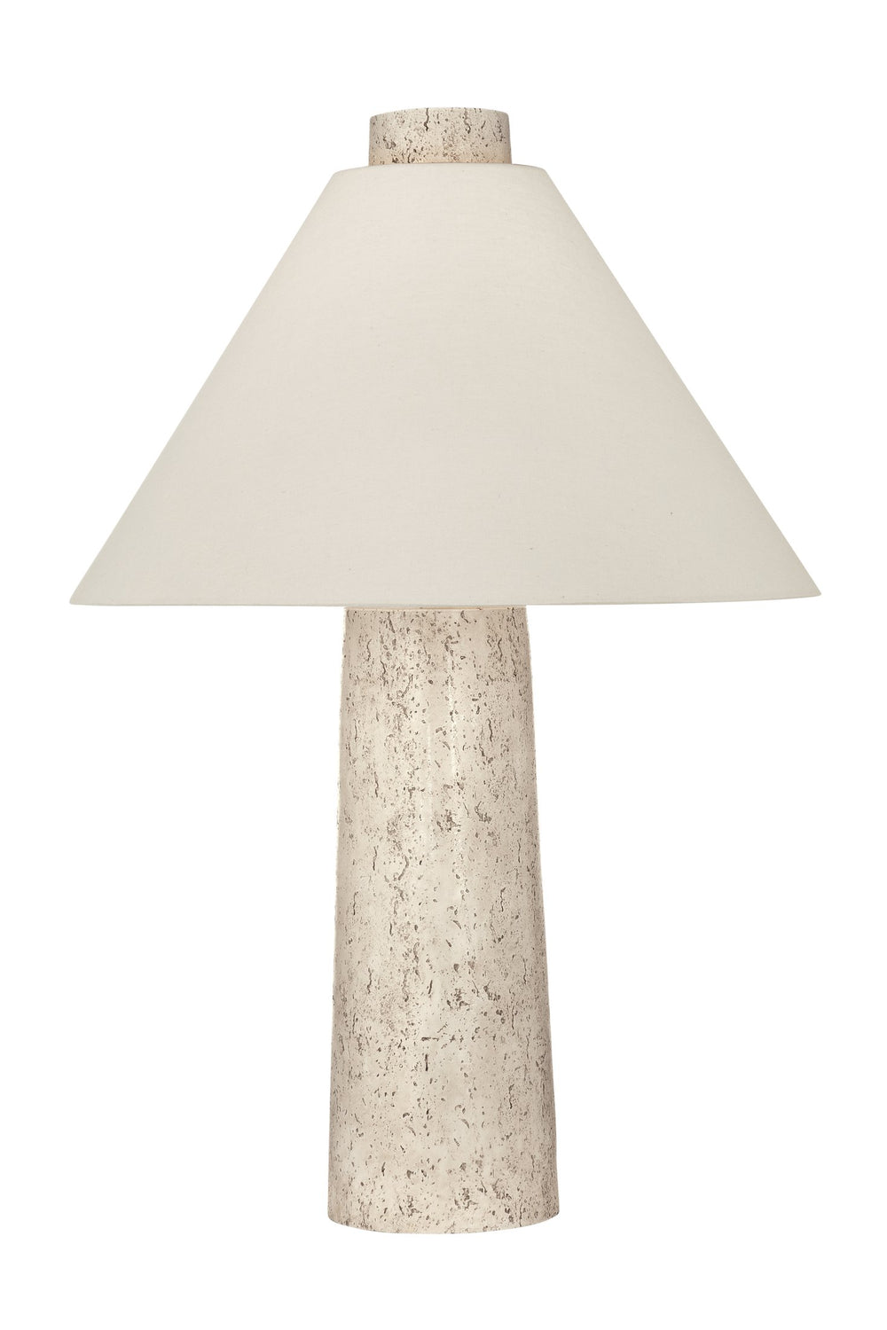 Basset Mirror Berks Table Lamp - Textured Cream Resin Body With Stylish Cone Shade For Modern Rustic Interiors Cream Polyresin L4593t