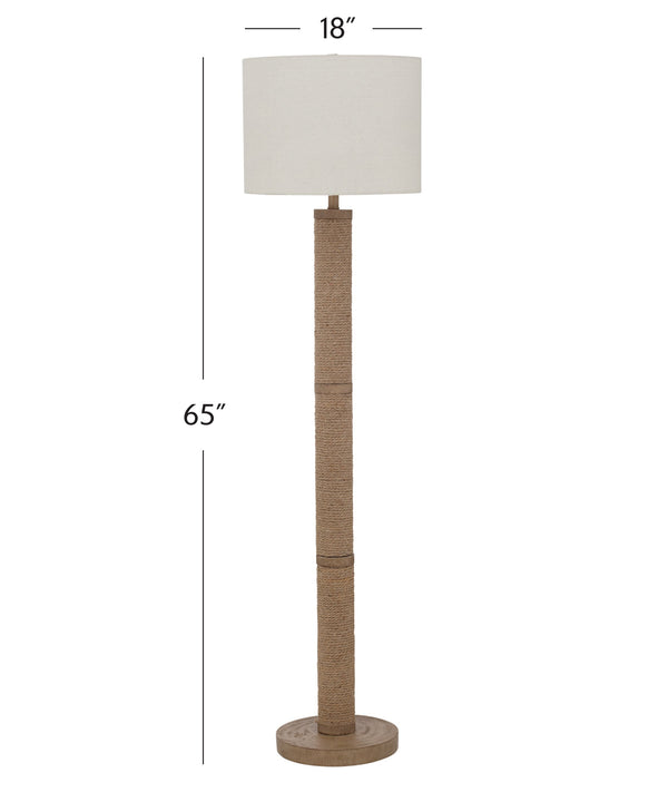 Basset Mirror Chester Floor Lamp - Boho Coastal Design With Rope Detailing For Cozy And Stylish Home Ambiance Natural Rope L4594f