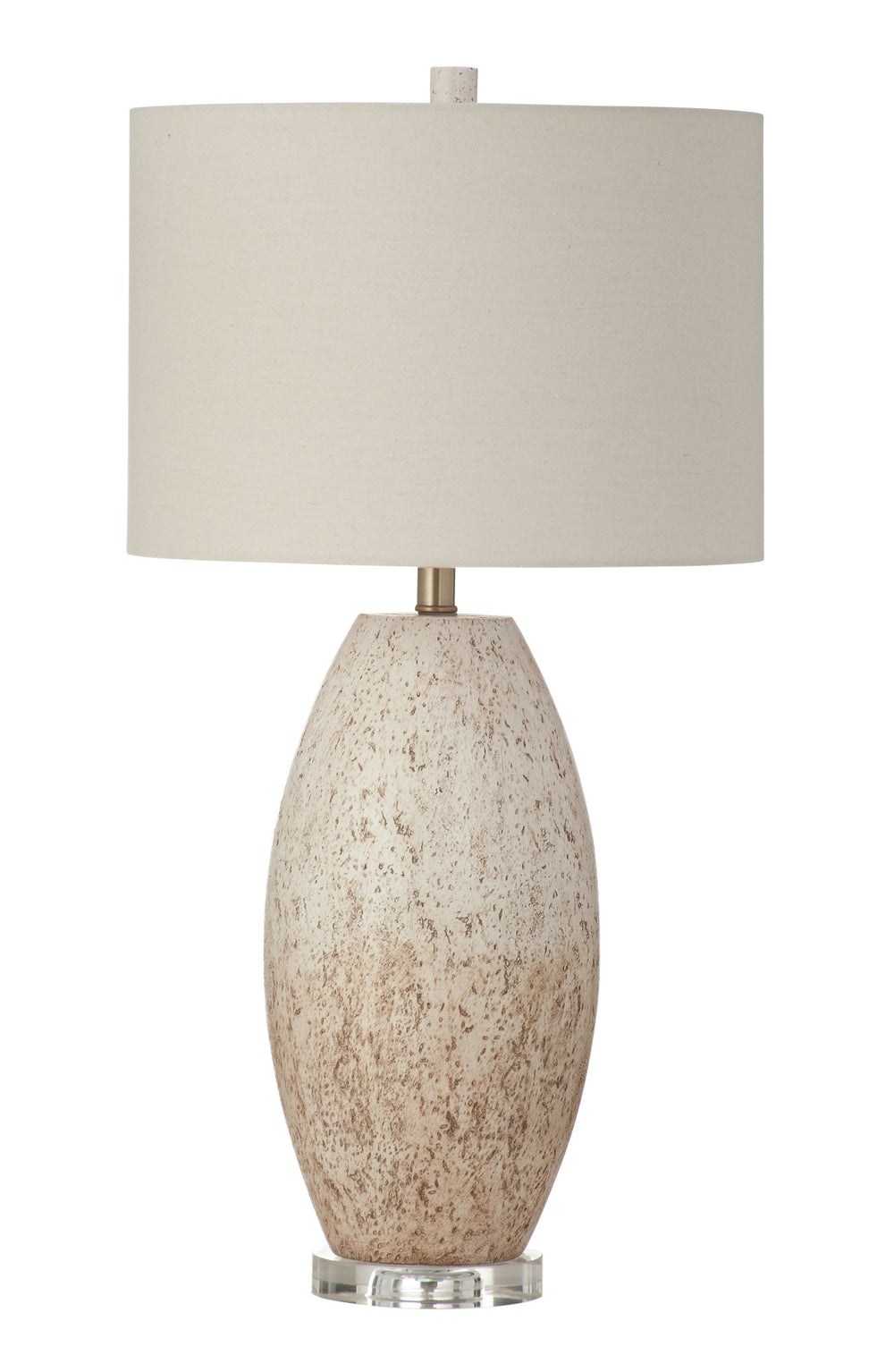 Basset Mirror Dauphin Table Lamp - Modern Boho Design With Concrete Speckle Finish & Linen Shade For Cozy Ambiance White Concrete,Crystal L4595t