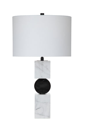 Basset Mirror Ellendale Table Lamp - Modern Elegance With White Marble Base & Black Accent For Sophisticated Decor White Marble L4604t