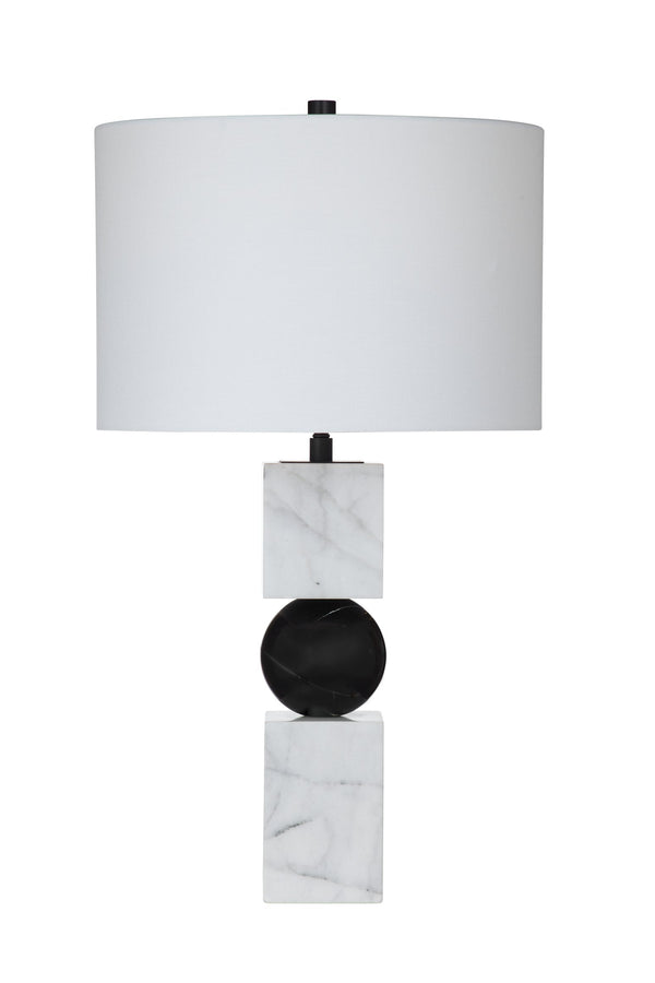 Basset Mirror Ellendale Table Lamp - Modern Elegance With White Marble Base & Black Accent For Sophisticated Decor White Marble L4604t