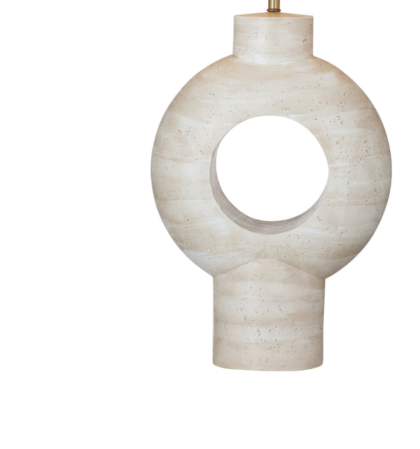 Basset Mirror Kent Table Lamp – Modern Stone Base With Beige Linen Shade For A Warm, Inviting Glow In Any Space Cream Resin L4606t