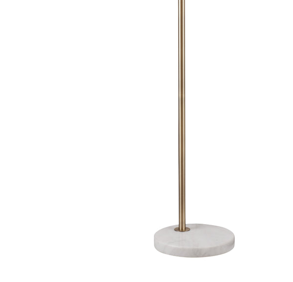 Basset Mirror Thames Floor Lamp - Modern Gold Design With Marble Base For Stylish Reading & Task Lighting Gold Metal,Marble L4610f