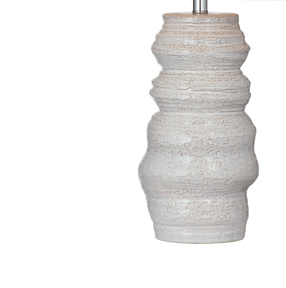 Basset Mirror Lilloe Table Lamp - Elegant Ceramic Base With Beige Linen Shade For Modern Home Décor & Warm Light Cream Ceramic L4615t