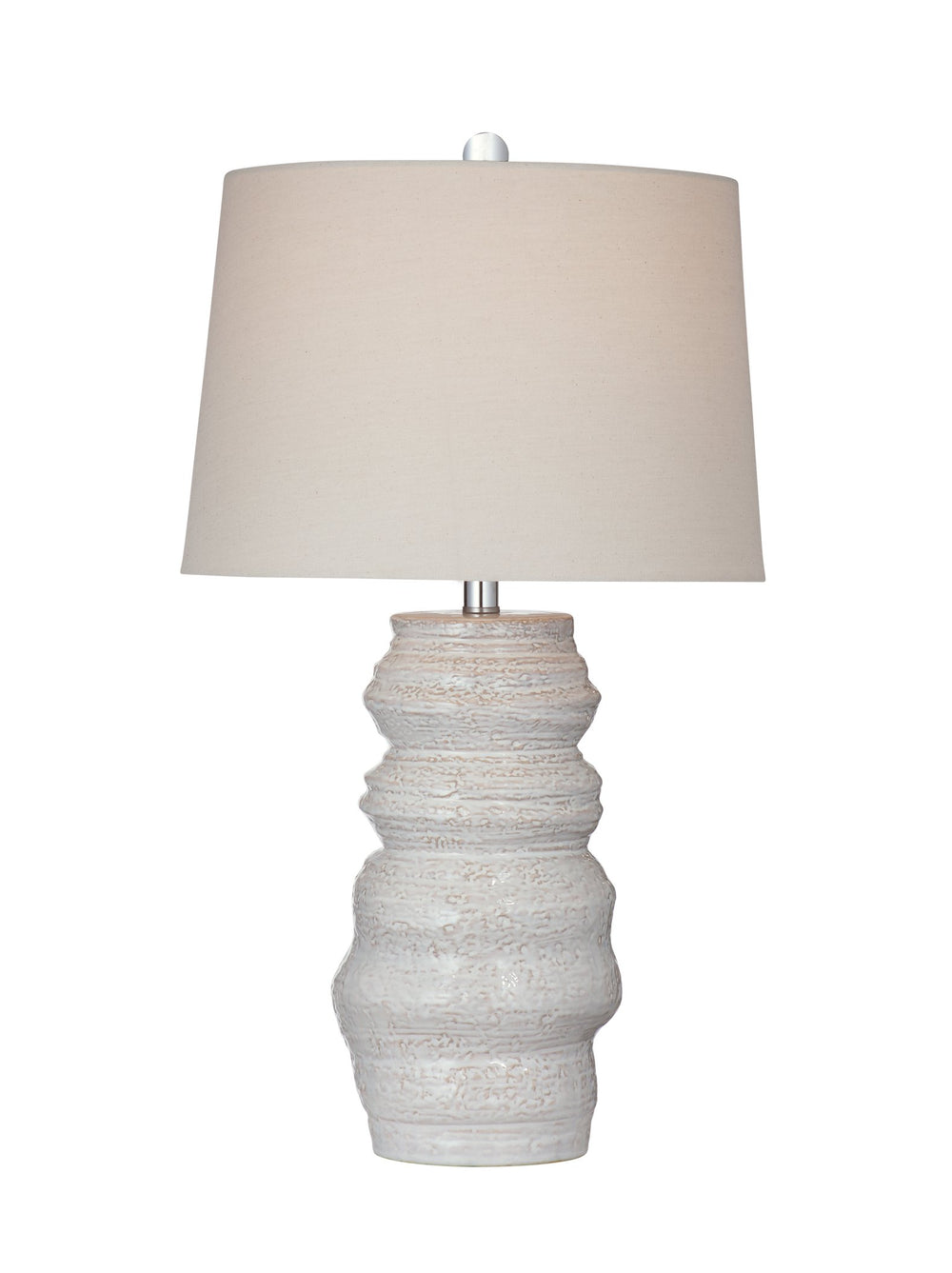 Basset Mirror Lilloe Table Lamp - Elegant Ceramic Base With Beige Linen Shade For Modern Home Décor & Warm Light Cream Ceramic L4615t