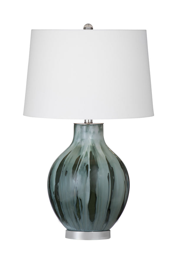 Basset Mirror Mersay Table Lamp - Sleek Smoke Design With Tapered Shade For Modern Elegance And Warm Ambiance Gray Glass L4617t