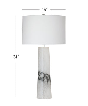 Basset Mirror Medway Table Lamp - Bold Black And White Glass Base, Elegant Design For Modern Home Decor Style White Glass L4618t