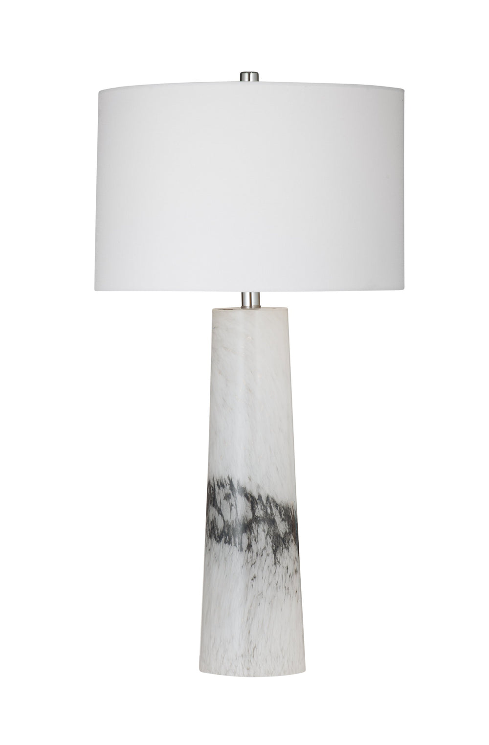 Basset Mirror Medway Table Lamp - Bold Black And White Glass Base, Elegant Design For Modern Home Decor Style White Glass L4618t