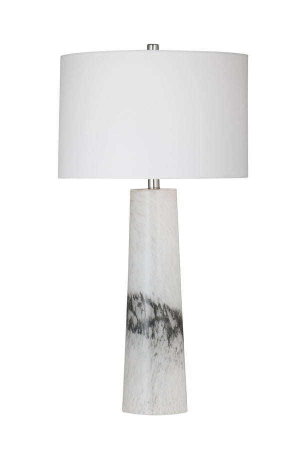 Basset Mirror Medway Table Lamp - Bold Black And White Glass Base, Elegant Design For Modern Home Decor Style White Glass L4618t
