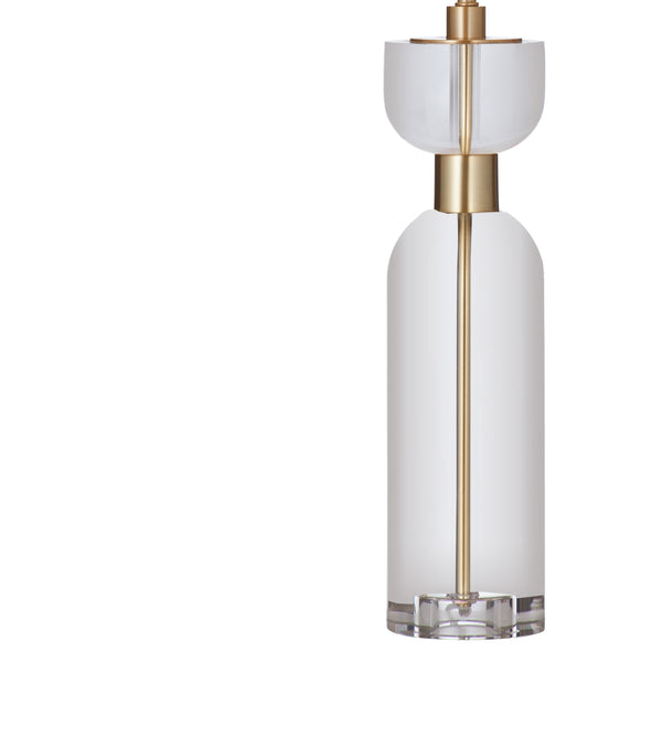 Basset Mirror Bollin Table Lamp - Modern Crystal And Brass Design With Tapered Drum Shade For Elegant Home Decor Clear Crystal L4620t