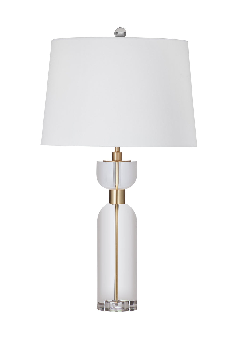 Basset Mirror Bollin Table Lamp - Modern Crystal And Brass Design With Tapered Drum Shade For Elegant Home Decor Clear Crystal L4620t