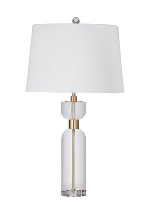 Basset Mirror Bollin Table Lamp - Modern Crystal And Brass Design With Tapered Drum Shade For Elegant Home Decor Clear Crystal L4620t