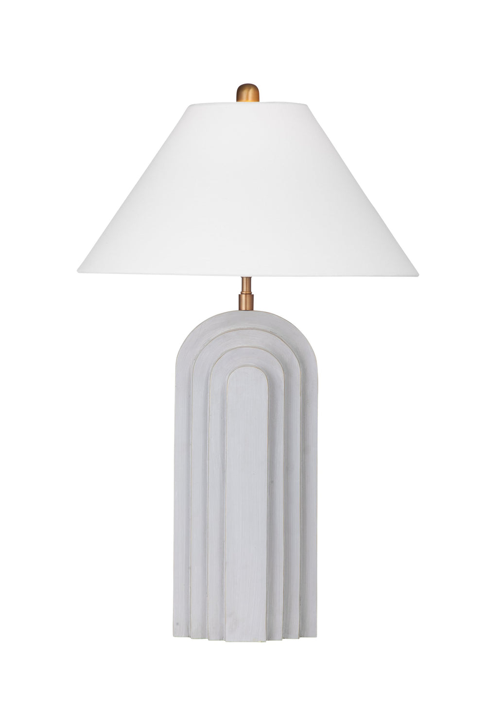 Basset Mirror Witham Table Lamp - Elegant Arch-style Design With Brass Accents & Crisp White Shade For Any Room Gray Resin L4624t
