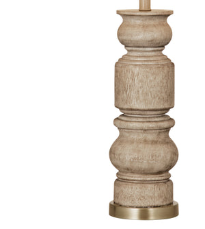 Basset Mirror Helford Table Lamp - Elegant Carved Wood Base With Modern Design And Warm Drum Shade For Any Room Brown Resin L4631t