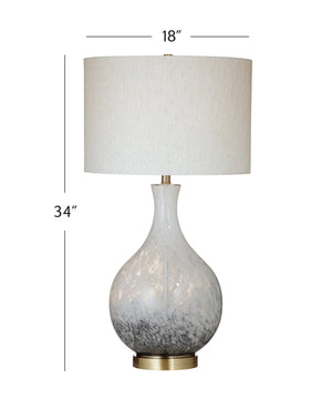 Basset Mirror Spey Table Lamp - Modern Elegance With White & Black Glass, Gold Accents, Perfect For Any Space White Glass,Metal L4632t