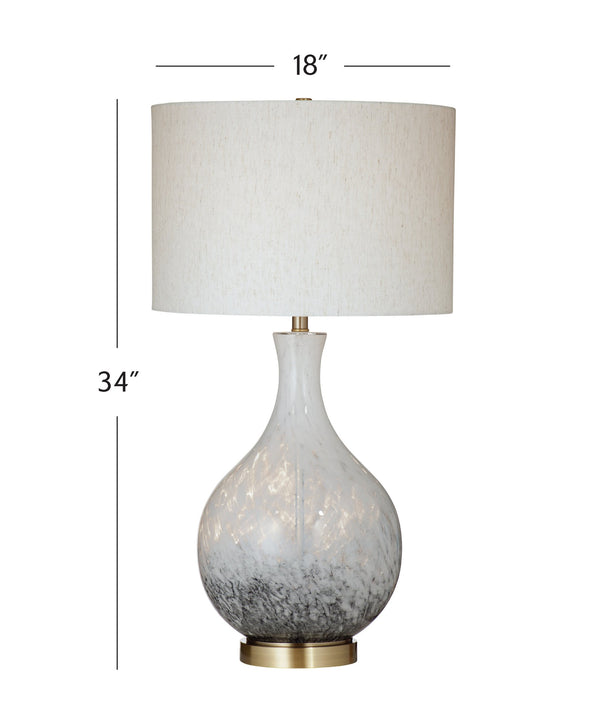 Basset Mirror Spey Table Lamp - Modern Elegance With White & Black Glass, Gold Accents, Perfect For Any Space White Glass,Metal L4632t