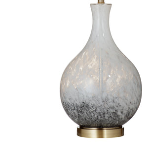 Basset Mirror Spey Table Lamp - Modern Elegance With White & Black Glass, Gold Accents, Perfect For Any Space White Glass,Metal L4632t