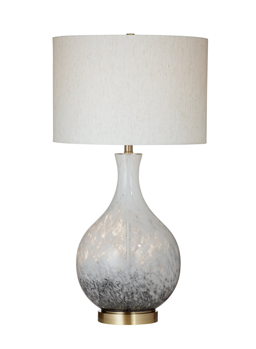 Basset Mirror Spey Table Lamp - Modern Elegance With White & Black Glass, Gold Accents, Perfect For Any Space White Glass,Metal L4632t