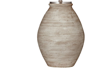 Basset Mirror Fraser Table Lamp – Modern Boho Design With Textured Cream Base & Soft Linen Drum Shade For Cozy Vibes Cream Cement L4634t