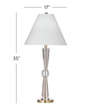 Basset Mirror Devon Table Lamp - Elegant Hourglass Crystal Base With Brass Accent For Timeless Home Ambiance Clear Crystal,Metal L4635t