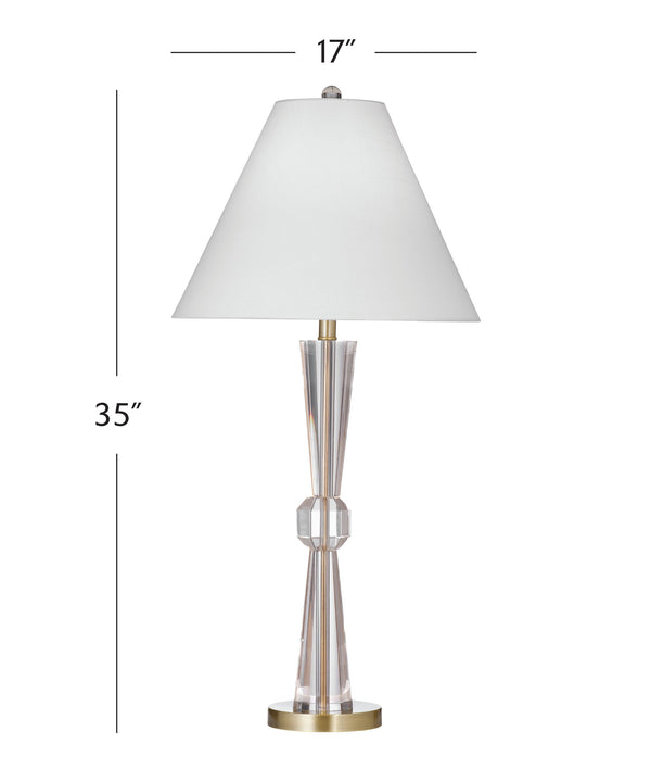 Basset Mirror Devon Table Lamp - Elegant Hourglass Crystal Base With Brass Accent For Timeless Home Ambiance Clear Crystal,Metal L4635t