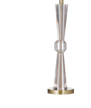 Basset Mirror Devon Table Lamp - Elegant Hourglass Crystal Base With Brass Accent For Timeless Home Ambiance Clear Crystal,Metal L4635t