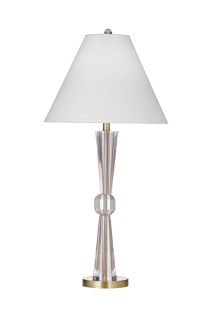 Basset Mirror Devon Table Lamp - Elegant Hourglass Crystal Base With Brass Accent For Timeless Home Ambiance Clear Crystal,Metal L4635t